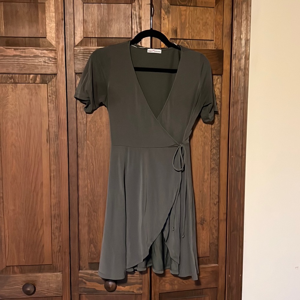 Olive Green Dainty Hooligan Tie Dress